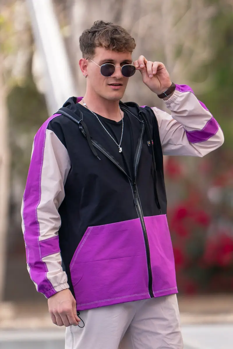 Campera Hacete Cargo (detalles fucsia y beige)