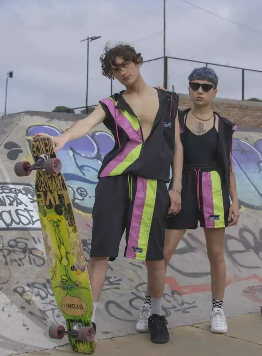 Bermuda Doble línea (amarillo y rosa)